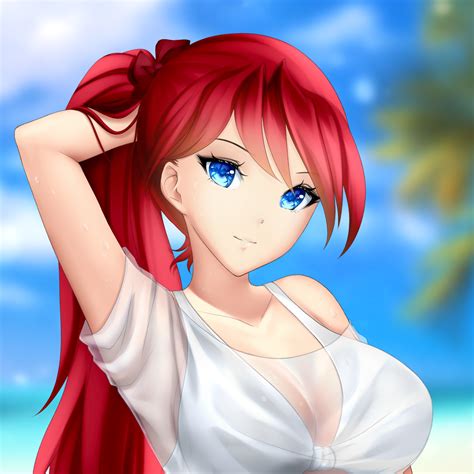 Harumi On The Beach Custom Art Anime Girl Quality Hd Download
