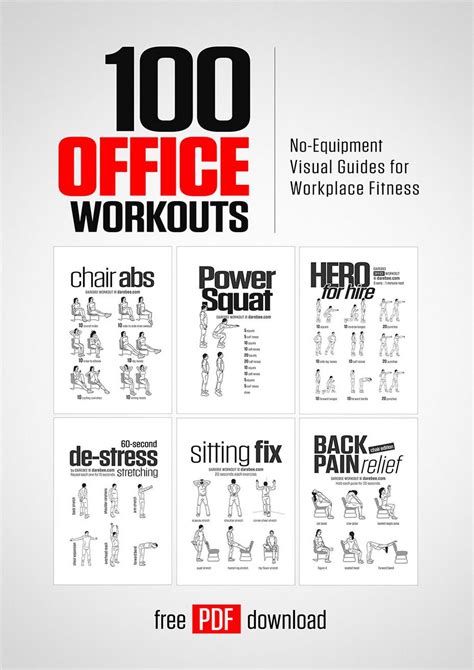 100 Office Workouts Office Exercise Workout At Work Office Workout
