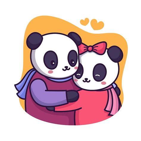 Premium Vector Cute Couple Panda