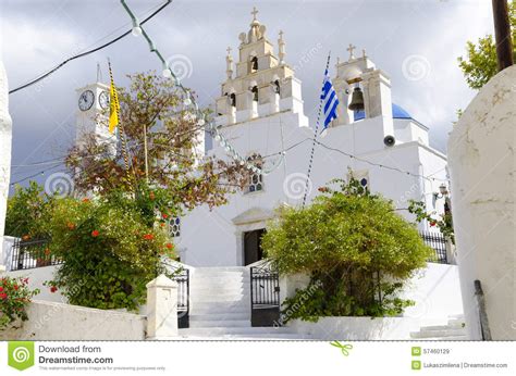 Traditional Scenic Church At Naxos Island In Greece Stock Image Image