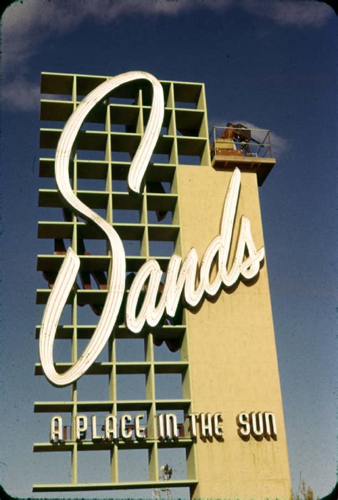 Sands Hotel Sign Yellow 1950s Invisible Themepark