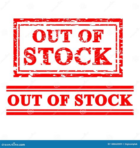 2 Style Of Grungy Red Rubber Stamp Out Of Stock Stock Vector