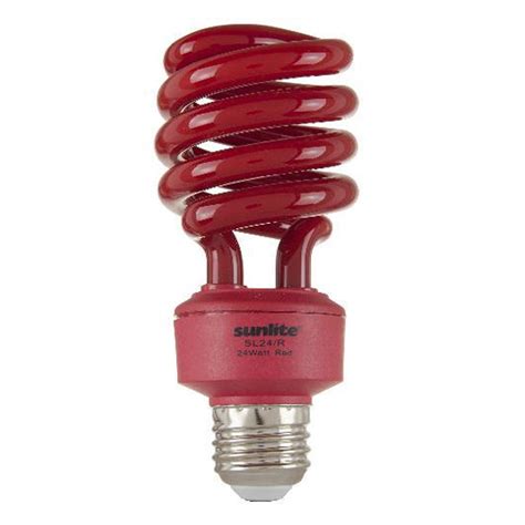 Sunlite 24w Red Super Twist Compact Fluorescent Colored Bulb Bulbamerica