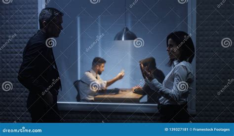 Investigators Watching An Interrogation Stock Image Image Of Tactic Criminal 139327181