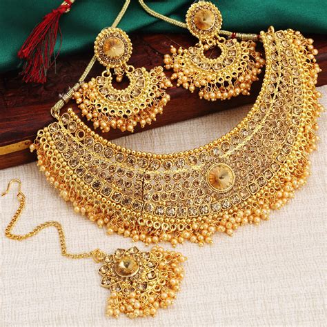 Sukkhi Jewellery Set For Women Golden CB73381 Buy Online In UAE