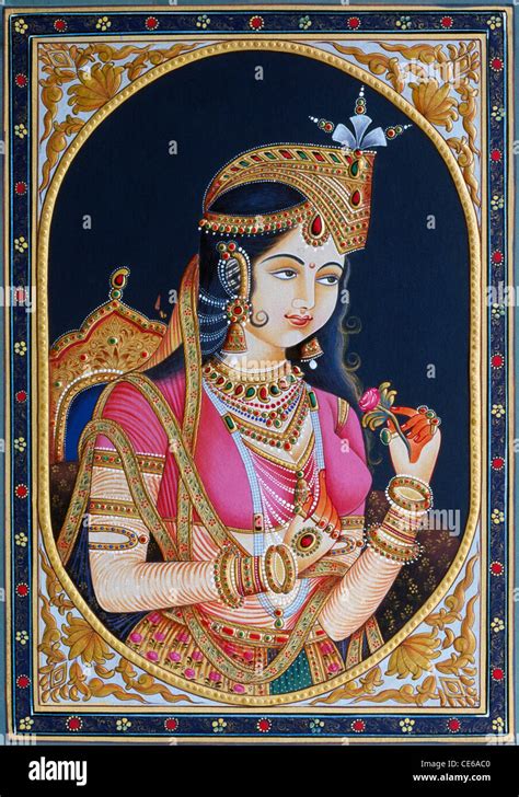 Mughal Princess Mumtaz Mahal Miniature Painting On Paper My Xxx Hot Girl