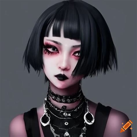 Portrait Of A Stylish Japanese Girl With Black Hair