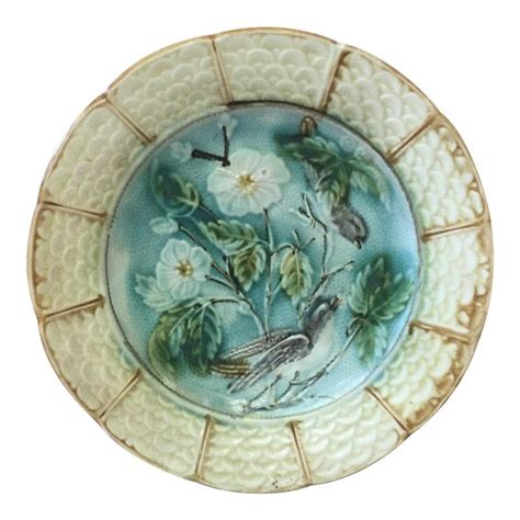 1890 Antique Majolica Onnaing Bird Plate Bird Plates Majolica Plates