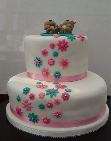 There is no better way to say, congratulations, than with one of our perfectly designed proposal or engagement cakes. Two tier cute engagement cake with bears cake toppers and ...