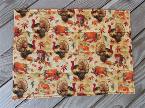 Thanksgiving Turkey Placemats Quilted Placemats Handmade Etsy