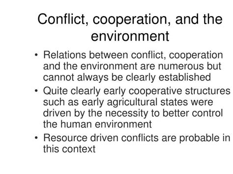 Ppt Conflict Cooperation And The Environment Powerpoint