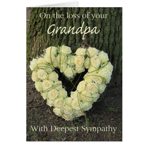 Grandfather Loss Rose Sympathy Card Zazzle