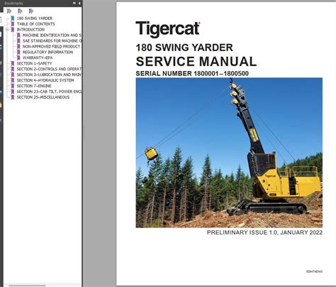 Tigercat Yarder Operator Service Manual And Schematic Auto Repair