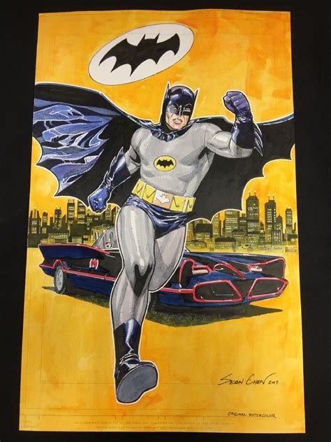 66 Adam West Batman Original Watercolor By Sean Chen In Tommy Bests