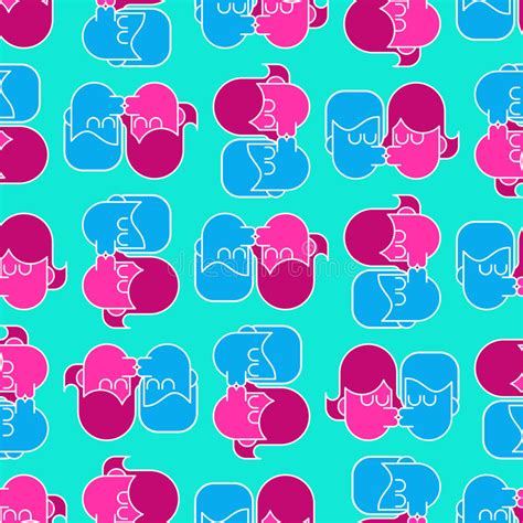 Swinger Party Seamless Pattern Guy And Girl Sex Ornament Lover Stock