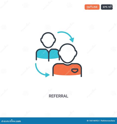 2 Color Referral Concept Line Vector Icon Isolated Two Colored