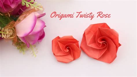 Origami Twisty Rose How To Make Origami Rose Easy Youtube