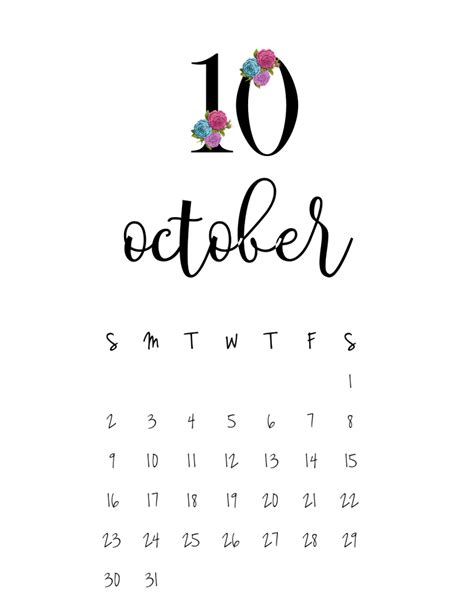 October Calendar Design