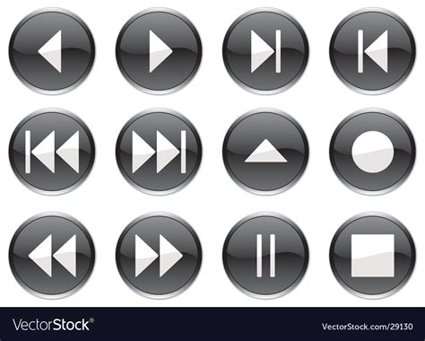 Multimedia Navigation Buttons Royalty Free Vector Image