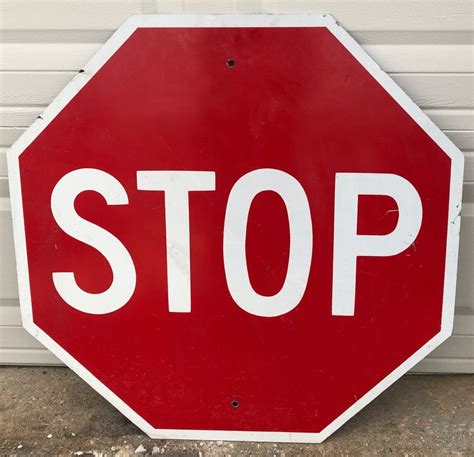 Stop Sign Large Stop Sign Authentic Stop Sign Huge Stop Etsy Stop