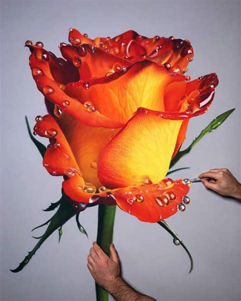 Incredibly Hyper Realistic Pastel Drawings Of Flowers Dripping Honey