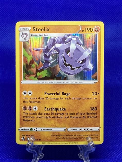 Steelix Pokemon Fusion Strike Rare Holo Card Ebay