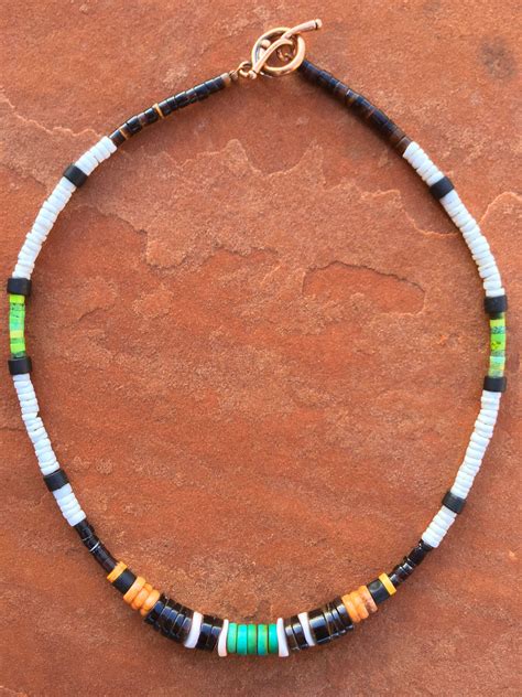 Unisex Mens Beaded Heishi Choker Turquoise Coral Shell Necklace Shell
