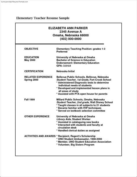 Online teacher resume sample free downloadable template online teacher resume example. Free Elementary Teacher Resume Templates | Free Samples ...
