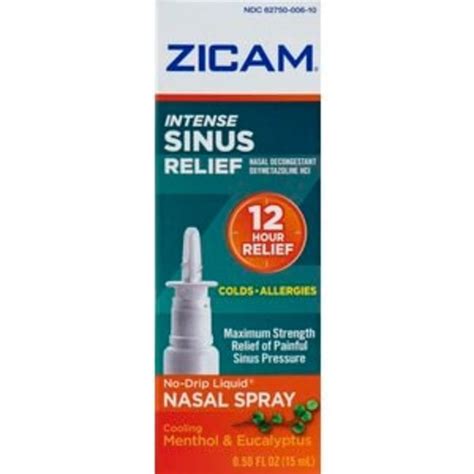 Zicam Cold Remedy Nasal Spray No Drip Liquid Maximum Strength Menthol And Eucalyptus 05 Oz