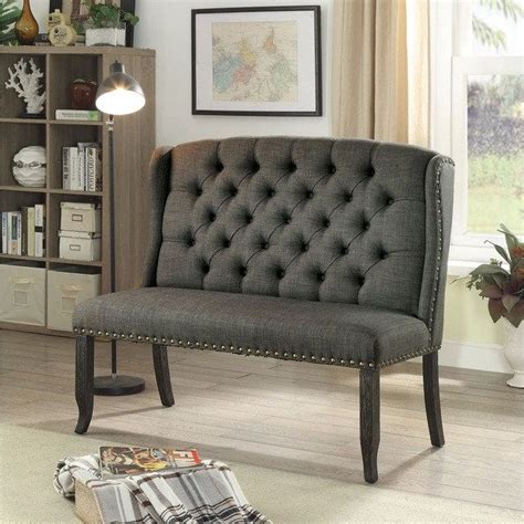 Furniture Of America Telara Contemporary Tufted Wingback Loveseat