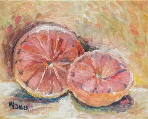 Grapefruit 8x10 Oil Alla Prima Original Fine Art Still Life