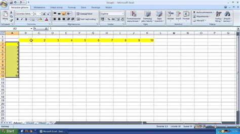 Jak Zrobi Tabliczk Mno Enia W Microsoft Office Exel Youtube