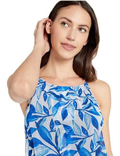 24th and ocean women s flyaway front tankini navy laila leaf size small 6ygy ebay