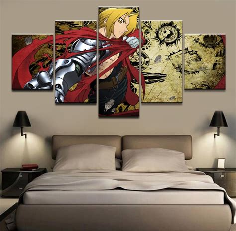 Canvas Printed Wall Art 5 Panel Anime Fullmetal Alchemist Pictures Home