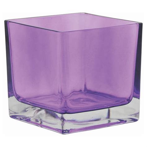 5 In X 5 In X 5 In Sq Purple Glass Cube Colored Glass Cubes
