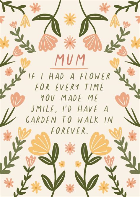 Heartfelt Mothers Day Card Mum If I Had A Flower For Every Time You