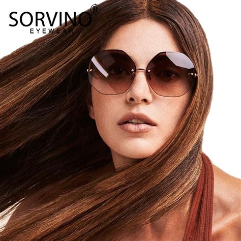 Buy Sorvino Retro Rimless Tinted Octagon Sunglasses
