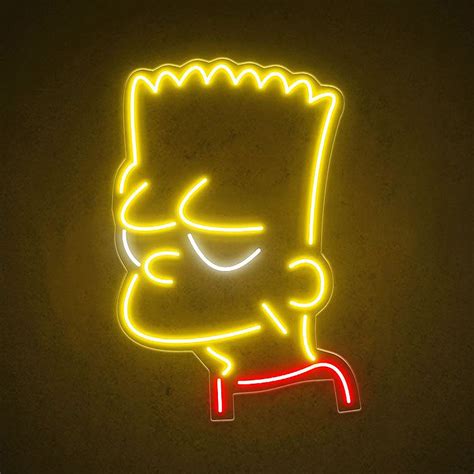 Bart Simpson Neon Sign The Simpsons Led Neon Sign Cartoon Etsy