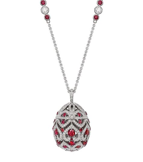 White Gold Diamond And Ruby Fabergé Imperial Zenya Necklace