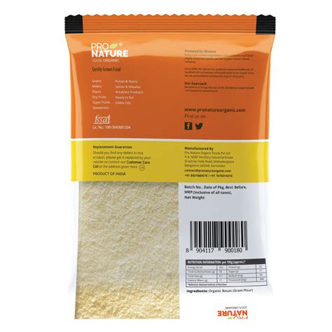 Pro Nature 100 Organic Besan Gram Flour 500g Buy Indian Products