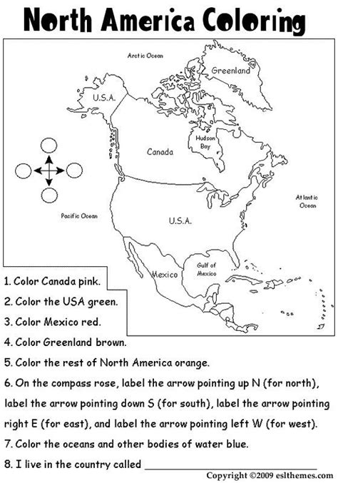 North America Colouring Pages Social Studies Worksheets Homeschool