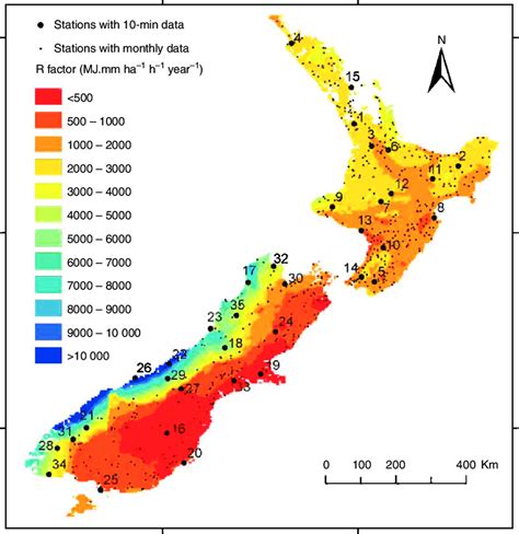 Rainfall Erosivity Map For New Zealand Download Scientific Diagram