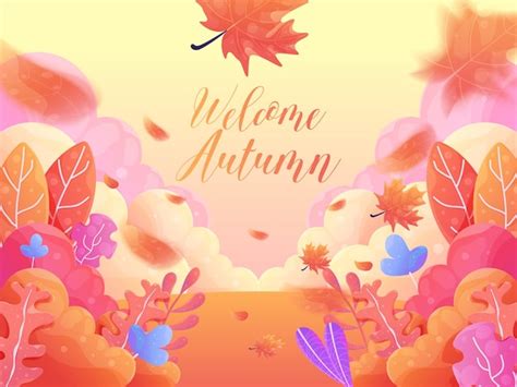 Free Vector Welcome Autumn Leaves Background