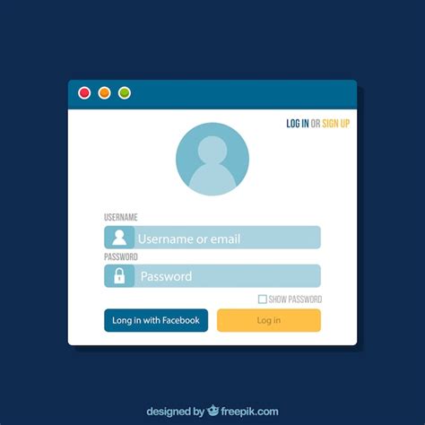 Free Vector White And Blue Login Form