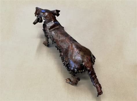Emily Stone Copper Dog Daschund Wire Haired Sculpture 4 Copper Creatures