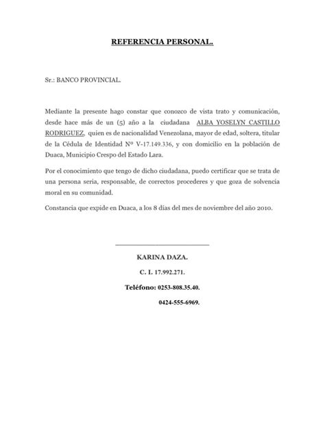 Formato Referencia Personal Honduras Richard Torres Ejemplo De Carta