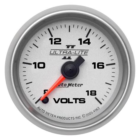 Auto Meter 4991 Ultra Lite Ii Series 2 116 Voltmeter Gauge 8 18v