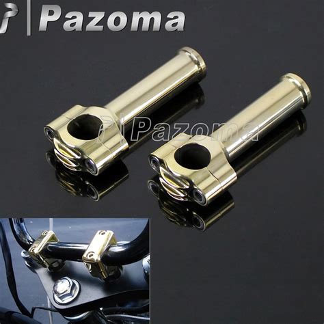 Motorcycle 25mm 1 Black Brass Handlebar Risers Mount Clamp For Harley