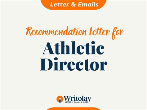 Athletic Director Recommendation Letter Template Writolay