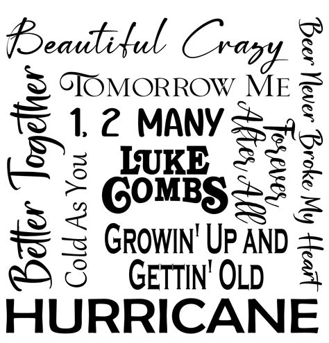 Luke Combs Songs Square - Etsy